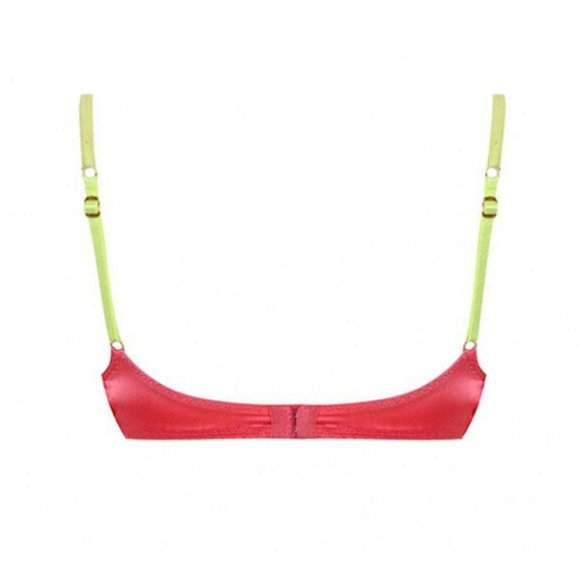 Agent Provocateur Viv bra sorbet pink lime demi plunge size 34C - Picture 2 of 5